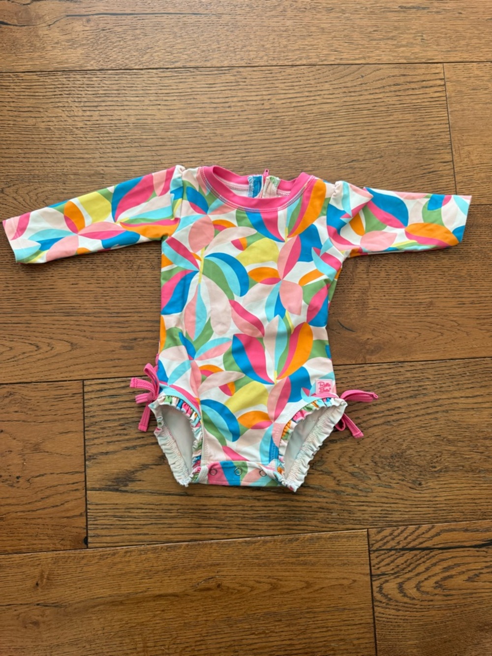 RuffleButts + RuggedButts - Baby Girls Tropical Long Sleeve One Piece Rash Guard - Picture 5 of 7